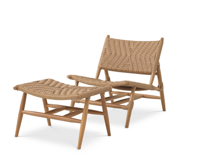 Eichholtz Outdoor Sessel und Fußhocker Set LAROC-Stil-Ambiente-117381