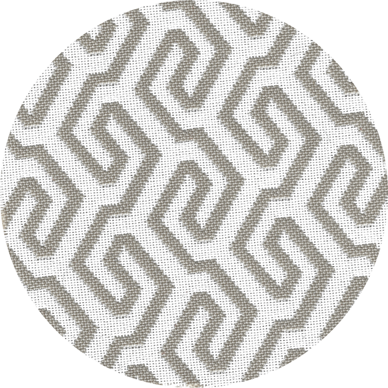 MXHOME Sonnenliege in Weiß und Beige - Outdoor-www.Stil-Ambiente.de-Lit rond - Blanc raphia + motif beige BW3