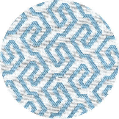 MXHOME Rundes Bett aus Schaumstoff in Weiß und Blau - Outdoor-www.Stil-Ambiente.de-Lit rond - Blanc raphia + motif bleu BB3