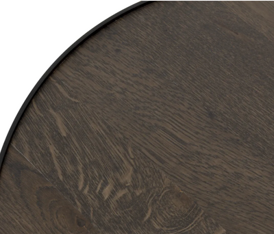 Flamant Beistelltisch MADISON, Eiche und Metall, runde, 45 cm, dunkel braun-Stil-Ambiente-0101200769