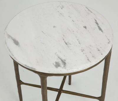 Flamant Beistelltisch MARABELLE, Metall und Marmor, rund-Stil-Ambiente-0101200807