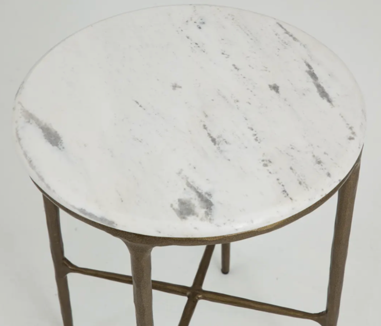 Flamant Beistelltisch MARABELLE, Metall und Marmor, rund-Stil-Ambiente-0101200807