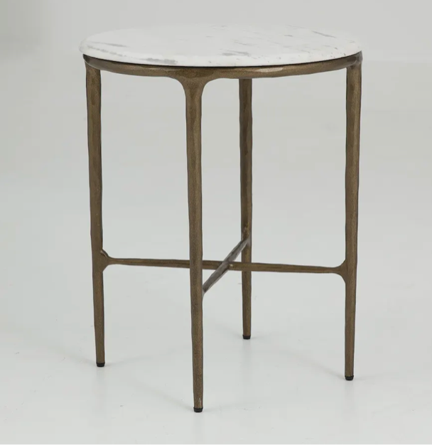 Flamant Beistelltisch MARABELLE, Metall und Marmor, rund-Stil-Ambiente-0101200807