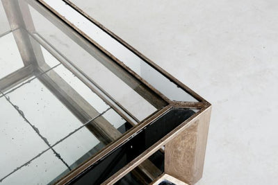 Flamant Couchtisch MITCHELL, Rechteck, Spiegelglas und Holz, 120x70-Stil-Ambiente-0101100173