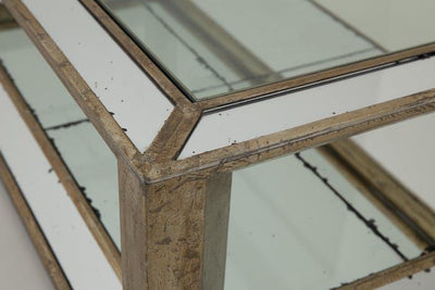Flamant Couchtisch MITCHELL, Rechteck, Spiegelglas und Holz, 160x80-Stil-Ambiente-0101100361