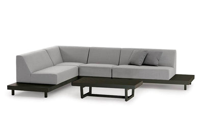 Grattoni Alvory Garten Lounge Set - Aluminium - inkl. 2 Sofas - 1 Mittelteilofa - 1 Eckteilofa und 1 Tisch - weiß/grau-Stil-Ambiente-grattonialvory