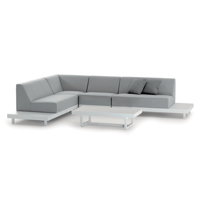 Grattoni Alvory Garten Lounge Set - Aluminium - inkl. 2 Sofas - 1 Mittelteilofa - 1 Eckteilofa und 1 Tisch - weiß/grau-Stil-Ambiente-grattonialvory-2