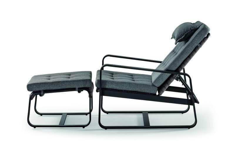 Grattoni Capri Relax Lounge Gartensessel Set mit Fußablage - Aluminium - inkl. Polster-Stil-Ambiente-grattoni-capri-relax