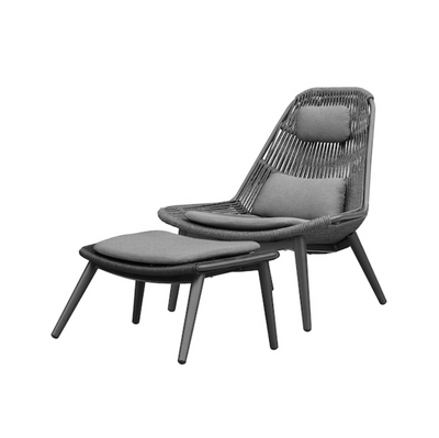 Grattoni Como Lounge Stuhl mit Hocker-Stil-Ambiente-