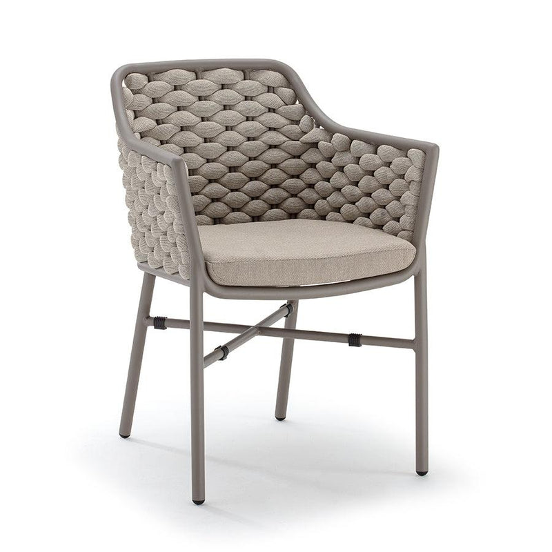 Grattoni Panama Garten Lounge Stuhl Sessel - stapelbar - weiß/beige-Stil-Ambiente-