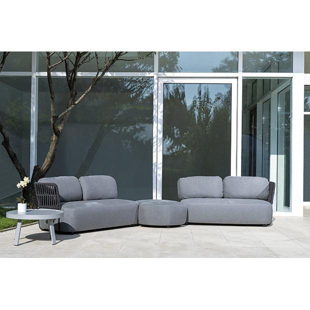 Grattoni Soft Garten Lounge Set - Aluminium mit Seilgeflecht & Textilene - 4-teilig-Stil-Ambiente-Grattoni Soft BLACK/DARK GREY