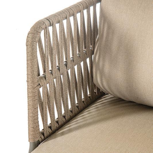 Grattoni Soft Garten Lounge Set - Aluminium mit Seilgeflecht & Textilene - 4-teilig-Stil-Ambiente-Grattoni Soft BLACK/DARK GREY
