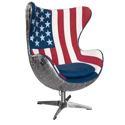 Hazenkamp Egg Chair Airplane Ohrensessel in Stars and Stripes US Flagge-Stil-Ambiente-107447