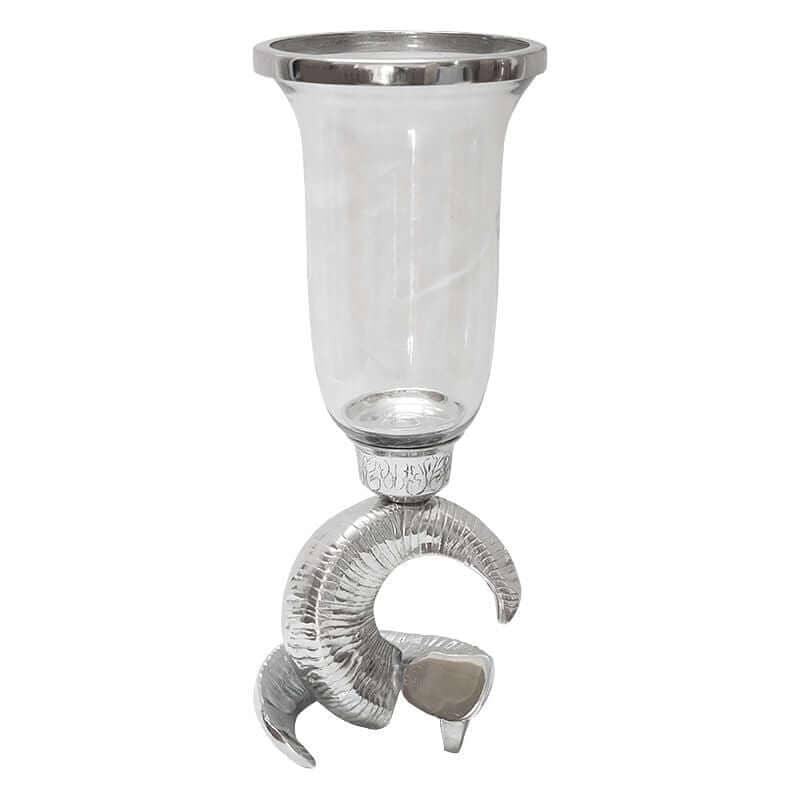 Hazenkamp Hurricane Windlich Glas Silber geschwungenem Fuß M-Stil-Ambiente-P0134S