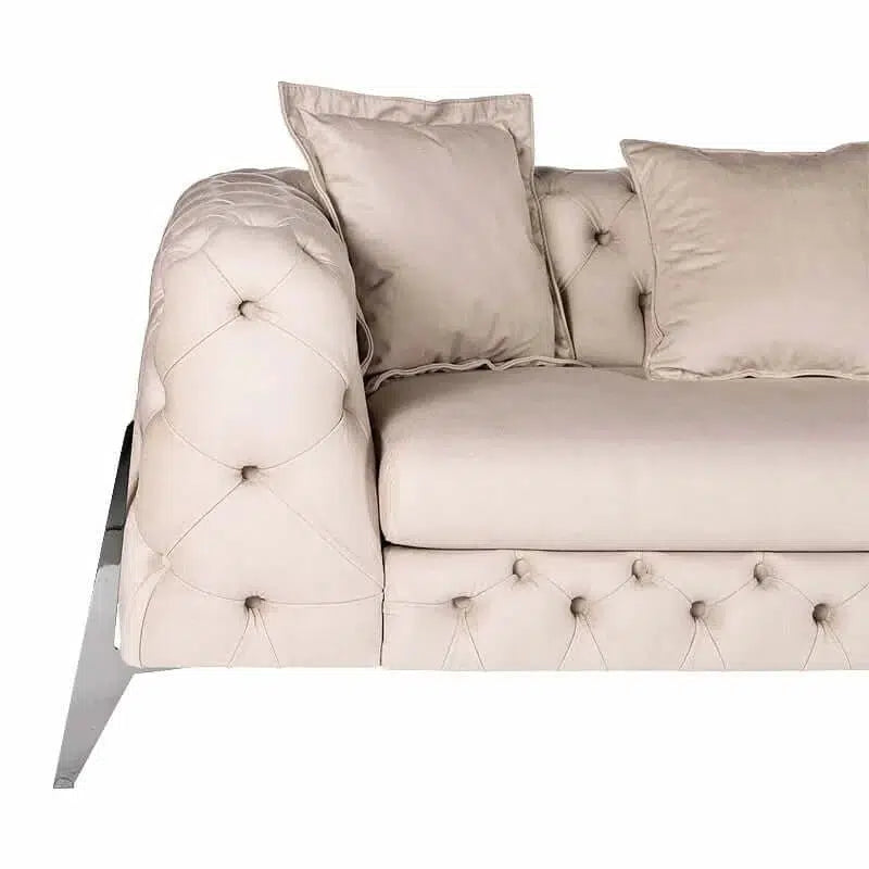 Hazenkamp Sofa elegante Couch Beige Silberfarben-Stil-Ambiente-P0090S