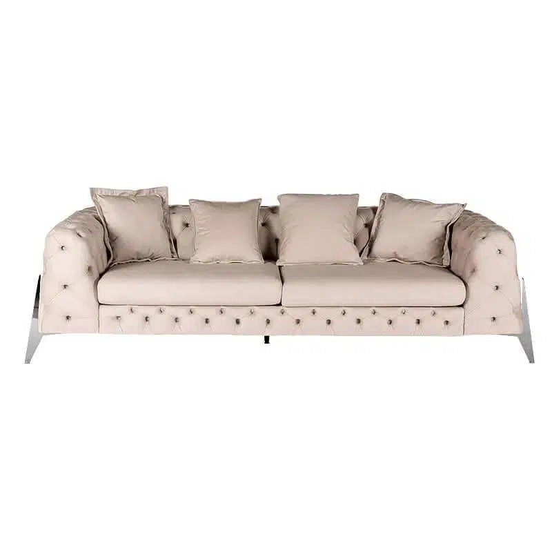 Hazenkamp Sofa elegante Couch Beige Silberfarben-Stil-Ambiente-P0090S