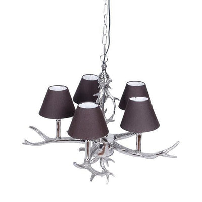 Kronleuchter Hirschgeweih mit Lampenschirmen Chandelier Hazenkamp Luxus M-Stil-Ambiente-P0419S