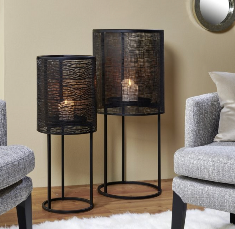 Lambert HIROKO KERZENSÄULE GROSS, EISEN, SCHWARZ/GOLD-4057779163388-Stil-Ambiente-41062