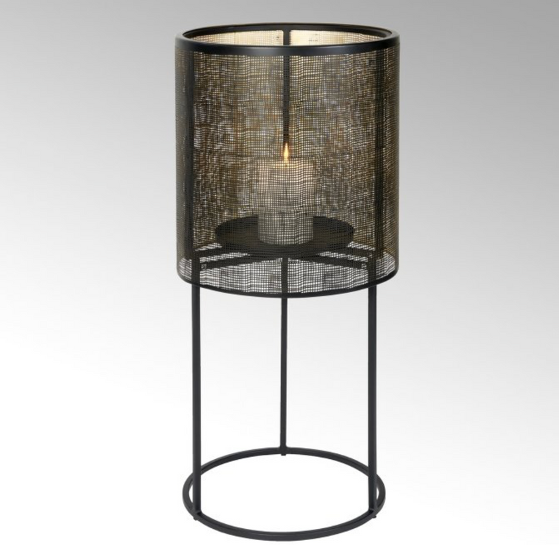 Lambert HIROKO KERZENSÄULE GROSS, EISEN, SCHWARZ/GOLD-4057779163388-Stil-Ambiente-41062