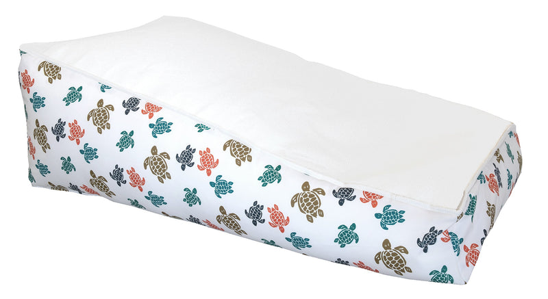 MXHOME Schwimmende Sonnenliege weiß - „bunte Schildkröten“-Motive-www.Stil-Ambiente.de-VILEBREQUIN Bain de soleil blanc raphia Broderie tortue VB-BSBT