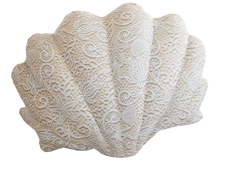 MXHOME Muschelkissen - Motiv „Spitzeneffekt“.-www.Stil-Ambiente.de-VILEBREQUIN Coussin coquillage beige motif dentelle VB-S-S