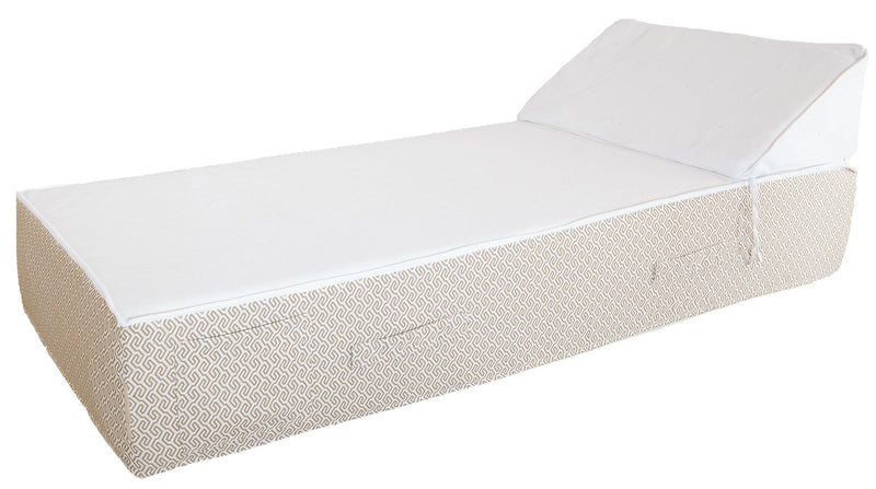 MXHOME Sonnenliege weiß und beige - Outdoor-www.Stil-Ambiente.de-Lit 1 place blanc et beige - Extérieur - BW1