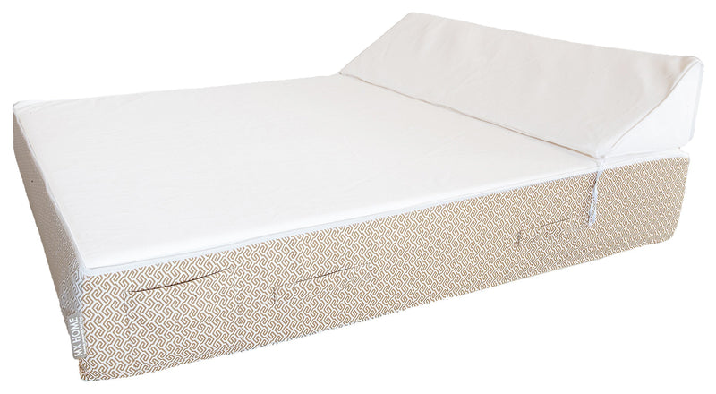 MXHOME Sonnenliege weiß und beige - Outdoor-www.Stil-Ambiente.de-Lit 2 places avec tétiaire - Blanc Raphia & Beige BW2