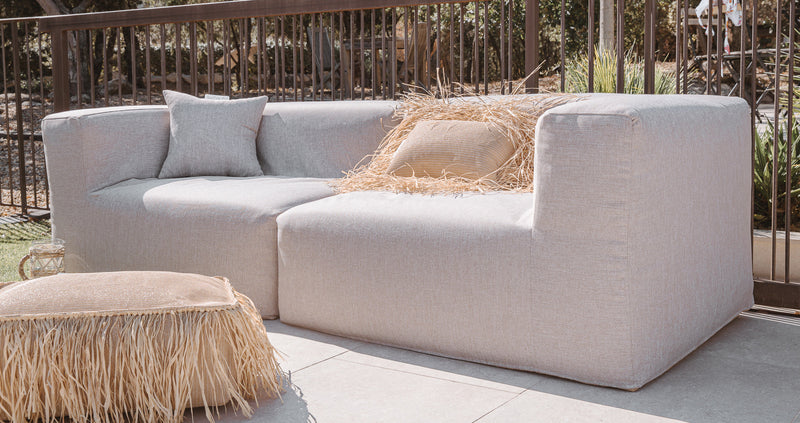 MXHOME Anreihbares Sofa - Abnehmbarer 3-Sitzer- Leineneffekt Taupe - Outdoor-www.Stil-Ambiente.de-Canapé EX 3 places effet Lin (2 modules) CE-L4P