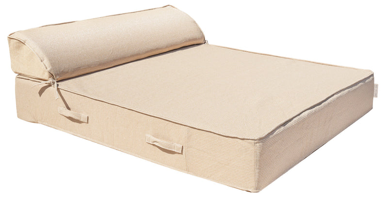 MXHOME Sonnenliege doppelt „Bast-Effekt“ - Outdoor-www.Stil-Ambiente.de-Lit 2 places avec têtière - Raphia B2