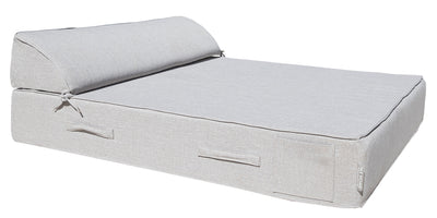 MXHOME Sonnenliege Grauer Leineneffekt - Outdoor-www.Stil-Ambiente.de-Lit 2 places avec têtière - Lin gris BLG2