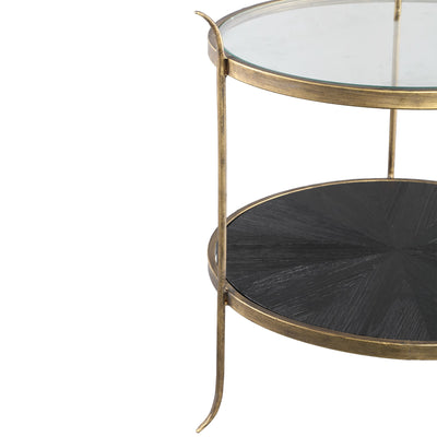 PTMD Tylo Black metal sidetable wood below and glass to-8720014603296-Stil-Ambiente-708999