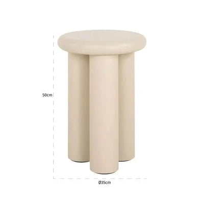 Richmond Interiors Beistelltisch Elbaz Calma – Ø35 cm (Beige)-Stil-Ambiente.de