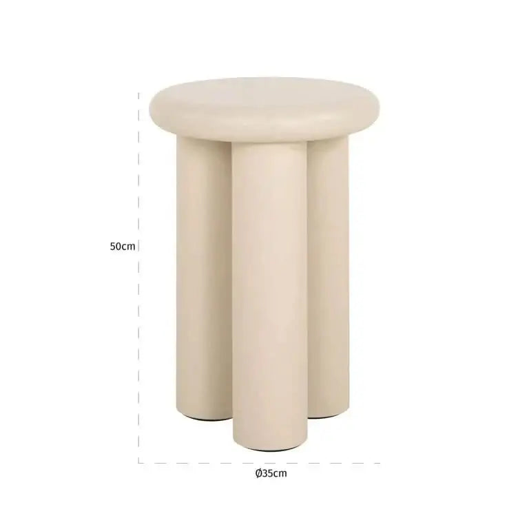 Richmond Interiors Beistelltisch Elbaz Calma – Ø35 cm (Beige)-Stil-Ambiente.de