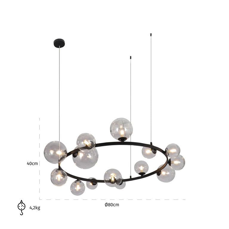 Richmond Interiors Hängelampe Joney schwarz (Black)-8720621684398-Stil-Ambiente-HL-0149