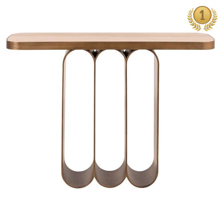 Richmond Interiors Konsolentisch Locarno – Brushed Gold-Stil-Ambiente.de