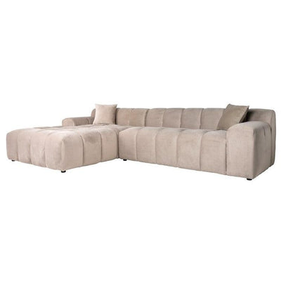 Richmond Interiors Sofa Couch Cube 3 Sitzer Lounge Links (Quartz Khaki 903)-8720621688693-Stil-Ambiente-S5136 Khaki Velvet