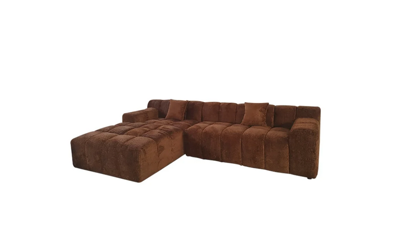 Richmond Interiors Sofa Cube 3-Sitzer + Lounge links-8721009400708-Stil-Ambiente-S5136 LOVELY CINNAMON