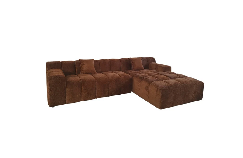Richmond Interiors Sofa Cube 3-Sitzer + Lounge rechts-8721009400722-Stil-Ambiente-S5137 LOVELY CINNAMON