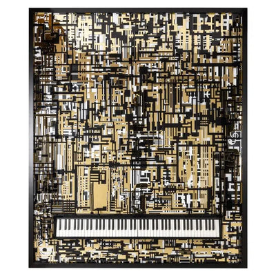 Richmond Interiors Wall art Piano Wibi (Black/gold)-8720621691785-Stil-Ambiente-WA-0011