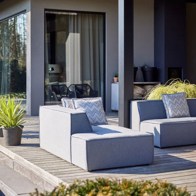 Riviera Maison Bellagio Outdoor Chaise Longue Left, sunbrella solid, flanelle-8720142126360-Stil-Ambiente-7318002