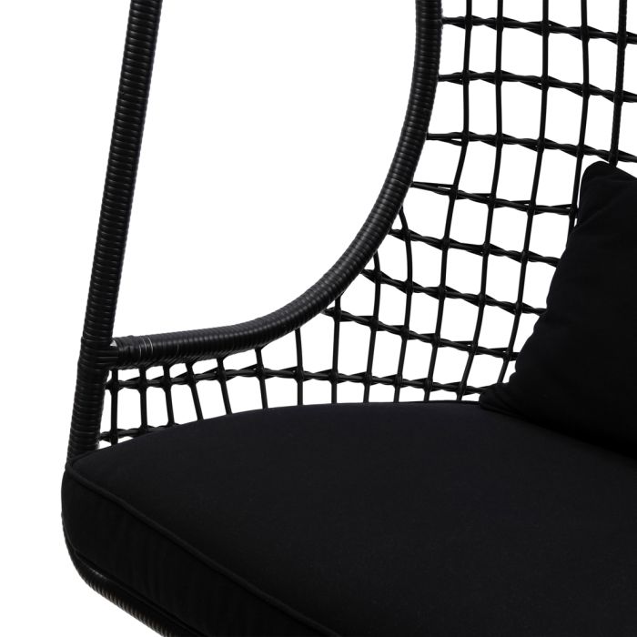 Riviera Maison Classic Outdoor Hanging Chair with Cushion, black-8720142014148-Stil-Ambiente-490790