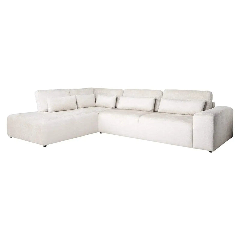 Richmond Interiors Sofa Couch Lund 3 Sitzer + Osmanlı sol krem ​​füzyon