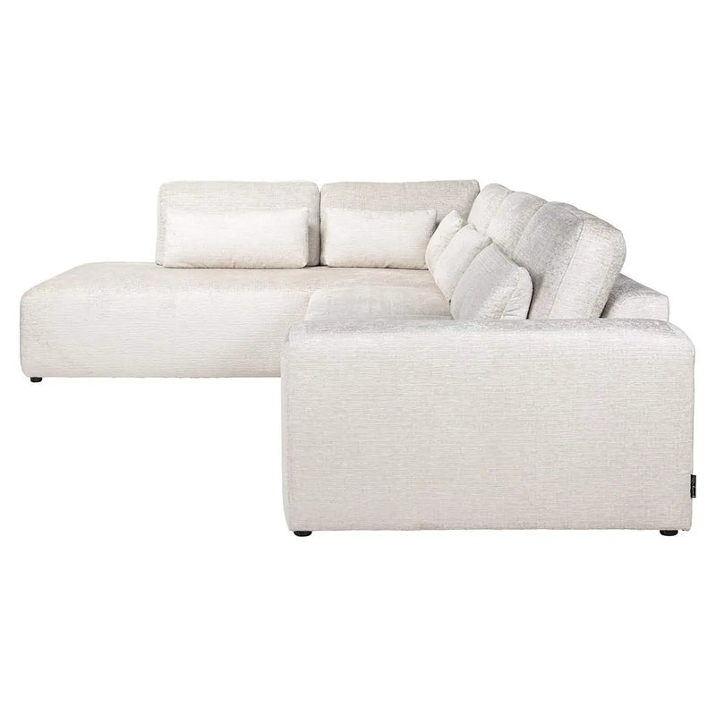 Richmond Interiors Sofa Couch Lund 3 Sitzer + Osmanlı sol krem ​​füzyon