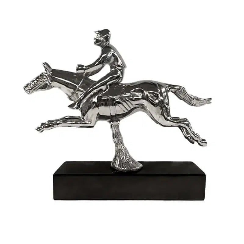 Skulptur Horse Rider Equestrian Deko Reitstall Wohnzimmer, Esszimmer, Büro-Stil-Ambiente-P0054S