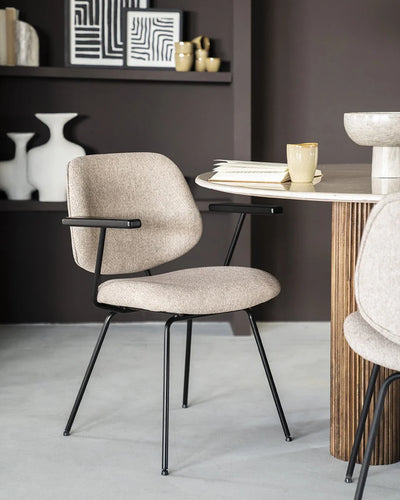 Eleonora Stuhl Lynn mit Armlehne Beige-www.Stil-Ambiente.de-95572