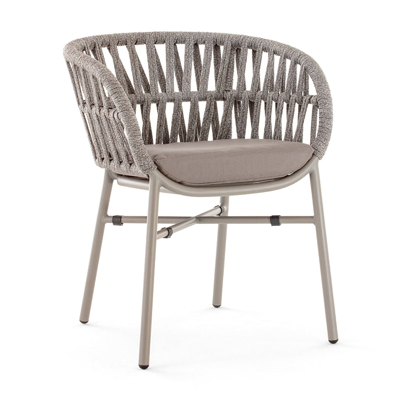 Grattoni Wiklinowe krzesło ogrodowe TAHITI - aluminium ze splotem linowym - możliwość sztaplowania