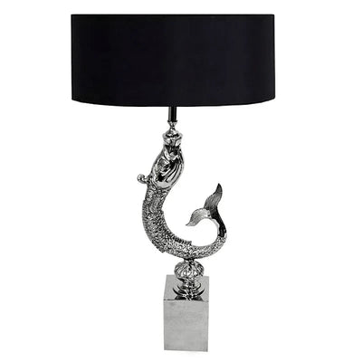 Tischlampe Fisch 13x13x82cm Inkl. schwarzem Schirm-9509419931352-www.Stil-Ambiente.de-108824