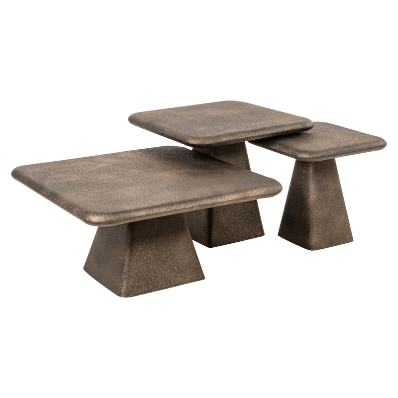 Richmond Interiors Couchtisch-3er Set Marlie gold