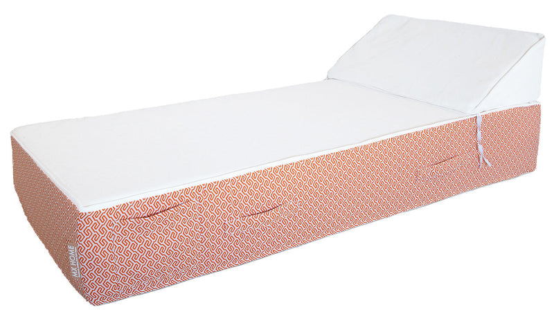 MXHOME Sonnenliege weiß und orange - Outdoor-www.Stil-Ambiente.de-Lit 1 place mousse blanc et orange a motif - Extérieur