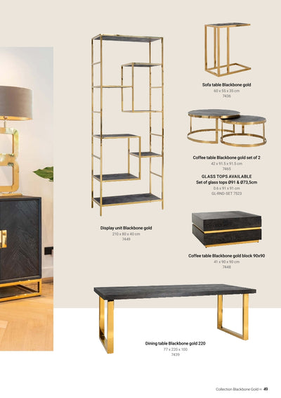 Richmond Interiors Beistelltisch Blackbone brass (Black rustic)